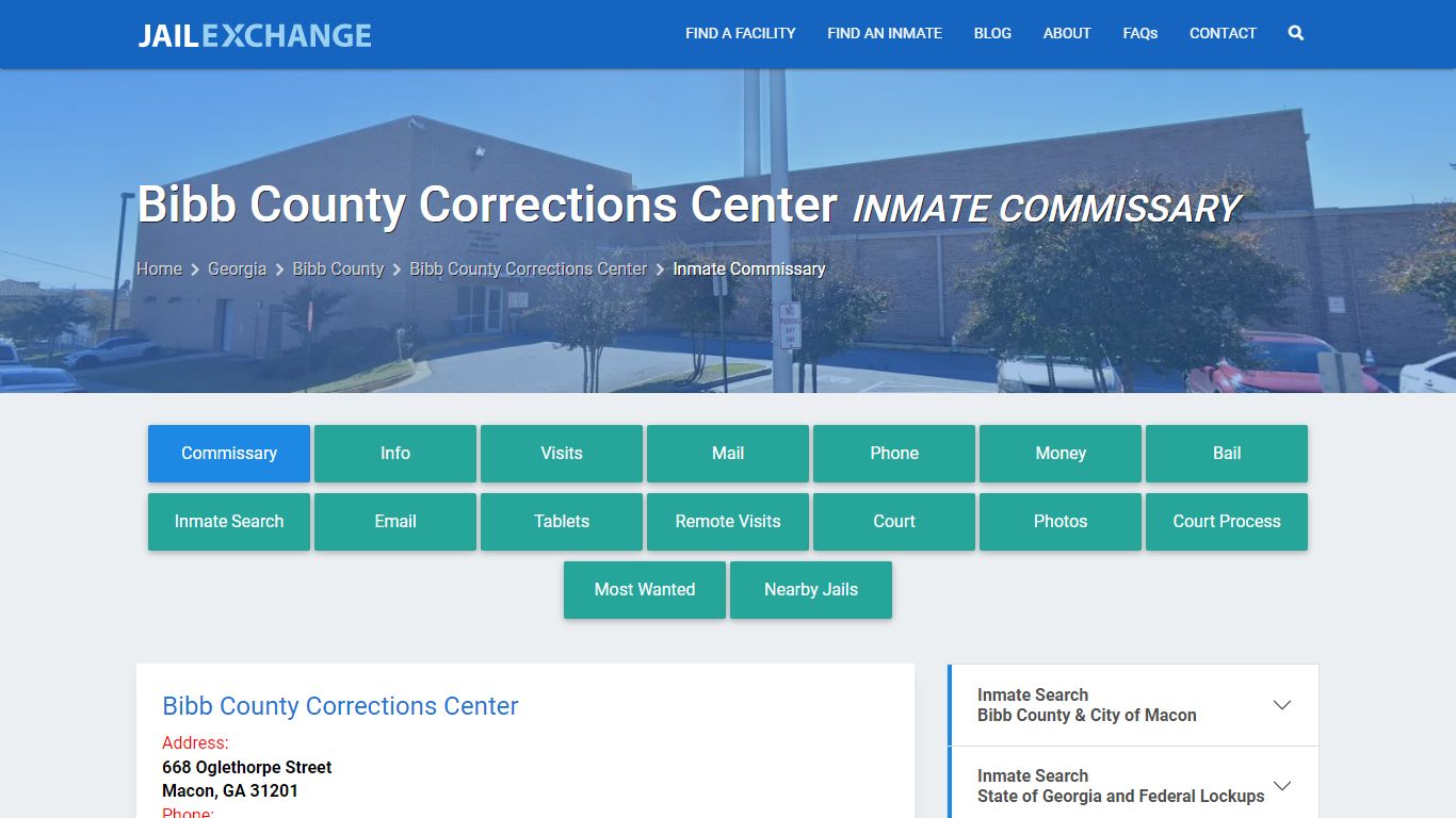 Bibb County Corrections Center Inmate Commissary - Jail Exchange